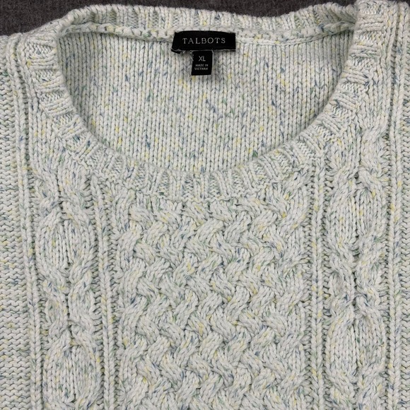 Talbots Sweaters - Talbots Women XL Cable Knit Sweater Speckled Cottagecore Neutral Coastal Prep‎
